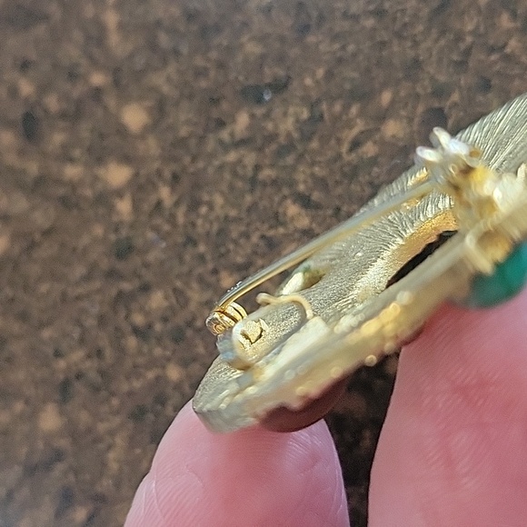 Modernist Gold Pin/pendant w/ Cabochons - Picture 5 of 6